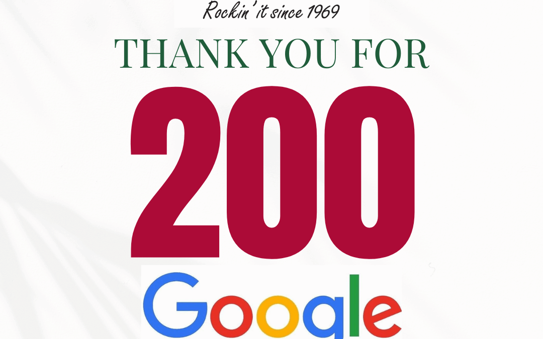 Celebrating 200 Google Reviews — Thank You for Helping Us Grow Since 1969!